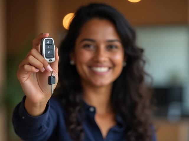 Safar Drive India team member smiling and holding keys